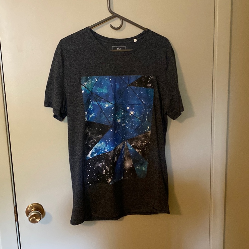 Grey and galaxy graphic tee